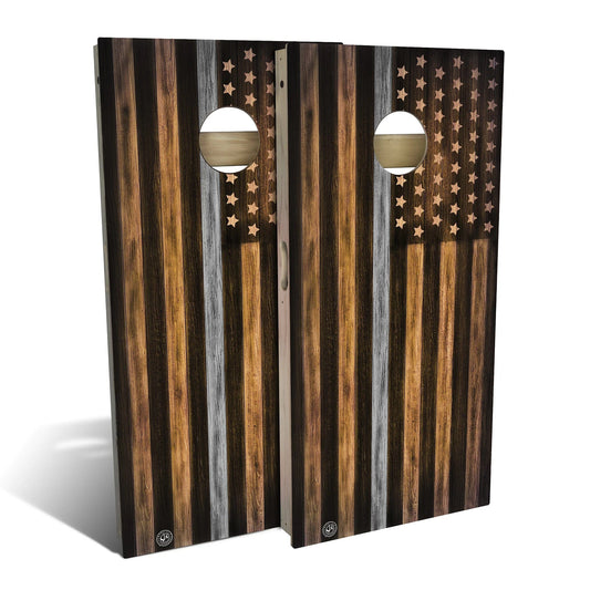 Charred Corrections USA Gray Line Cornhole Boards