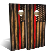 Charred Firefighter USA Thin Red Line Cornhole Boards
