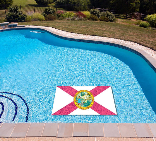 Florida State Flag poolmat in water 