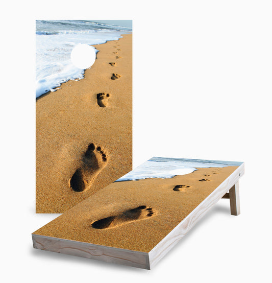 Footprints on the Beach Cornhole Boards