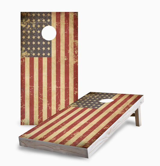 Grunge American Flag Cornhole Boards