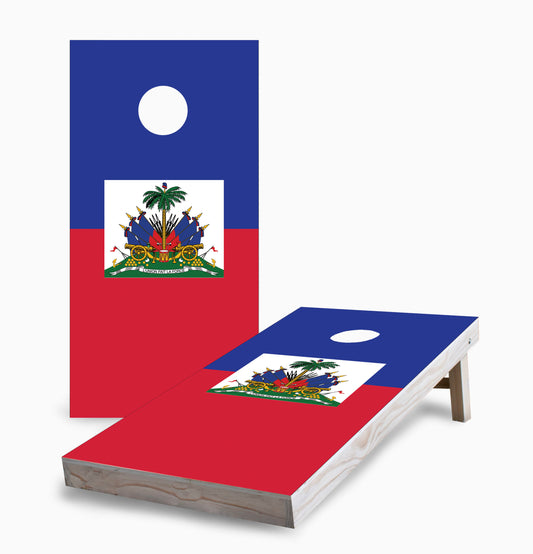 Haitian Flag Cornhole Boards