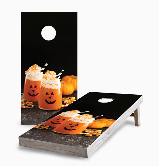 Halloween Pumpkin Drink Cornhole Boards