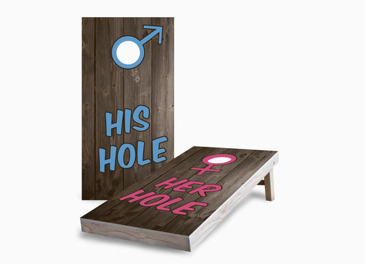 Her Hole / His Hole Cornhole Boards