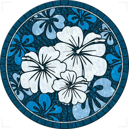 Blue Hawaiian Hibiscus Decorative Poolmat