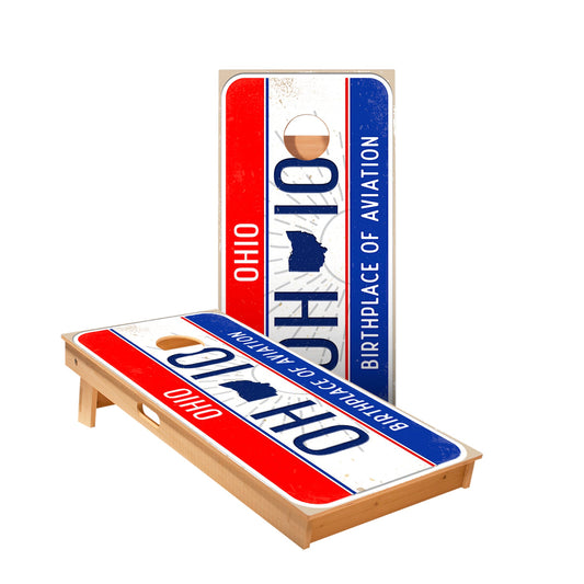 Ohio License Plate Cornhole Boards