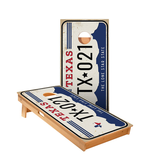 Texas License Plate Cornhole Boards