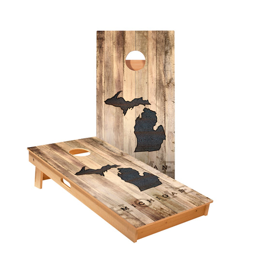 Michigan Rustic Cornhole Boards