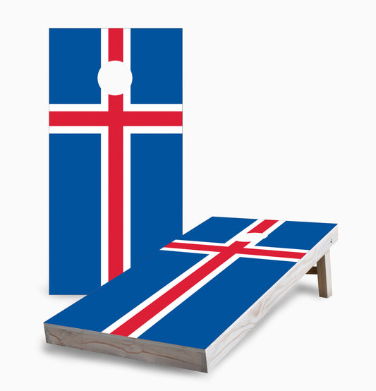Icelandic Flag Cornhole Boards