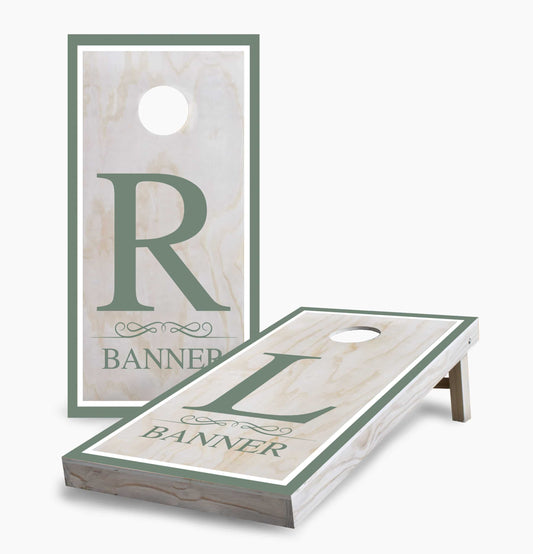 Personalized Initials and Name on Wood Cornhole Boards