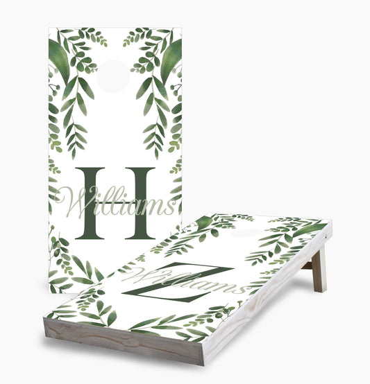 Personalized Initials And Name Wedding Vines Cornhole Boards