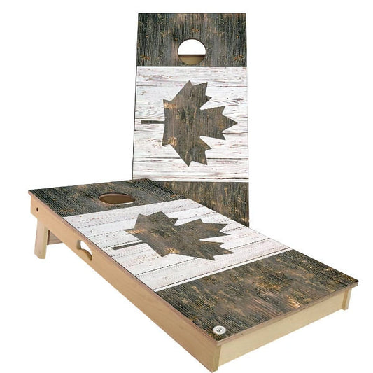Canada Flag Rustic Cornhole Boards