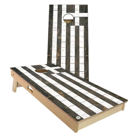 Greece Flag Rustic Cornhole Boards