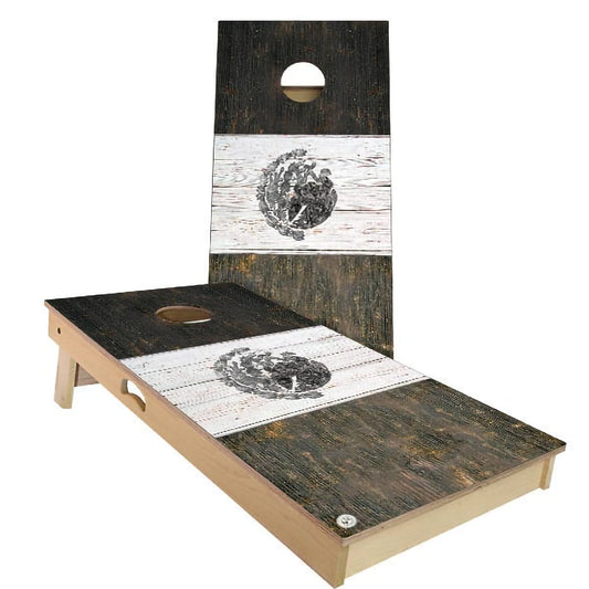 Mexico Flag Rustic Cornhole Boards