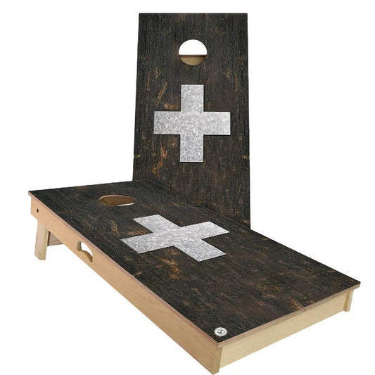 Switzerland Flag Rustic Cornhole Boards