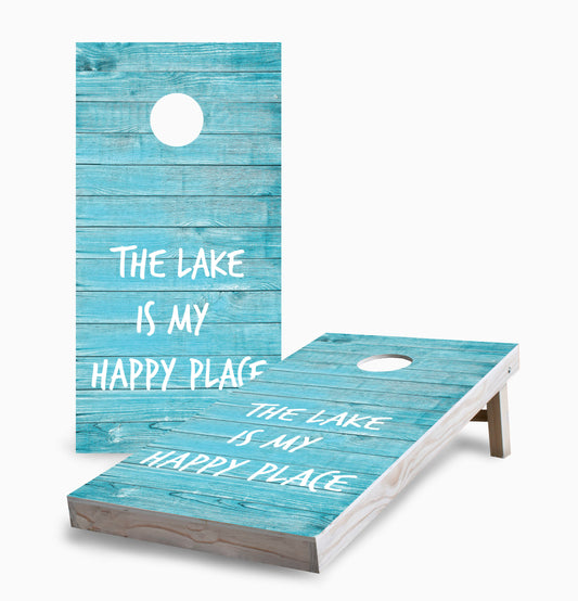 Lake Is My Happy Place Cornhole Boards