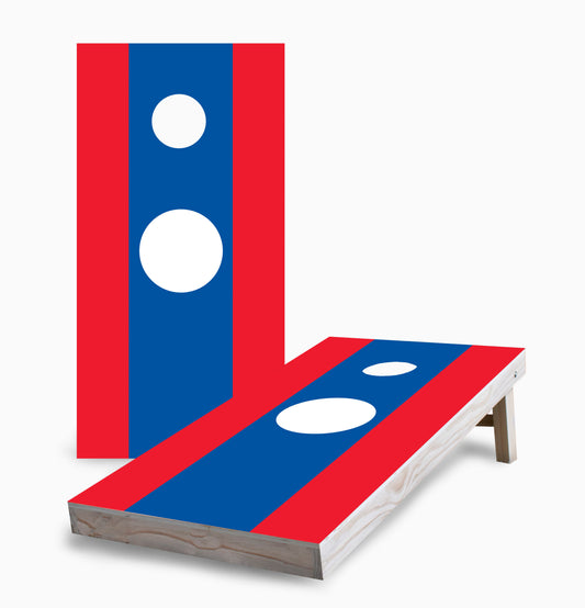 Laotian Flag Cornhole Boards