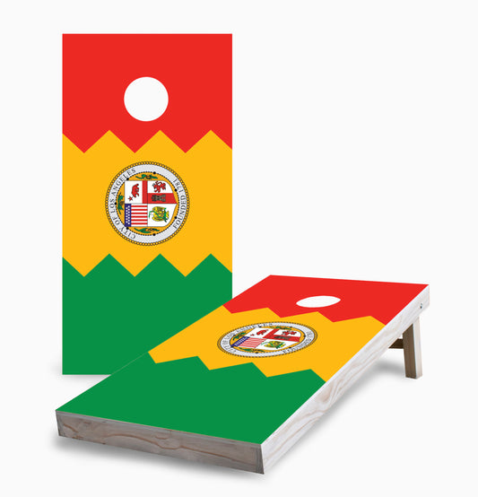 Los Angeles Flag Cornhole Boards