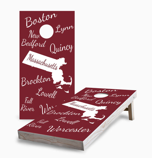 Massachusetts State Pride Cornhole Boards