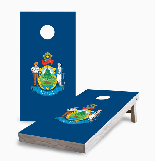 Maine State Flag Cornhole Boards