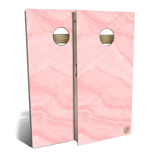 Pink Marble Cornhole Boards