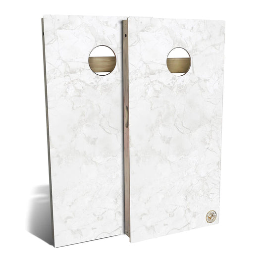 White Marble Cornhole Boards