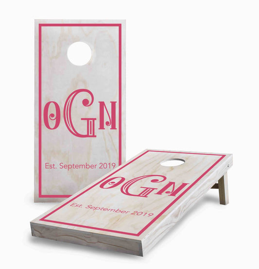 Personalized Monogram and Date Carved Cornhole Boards
