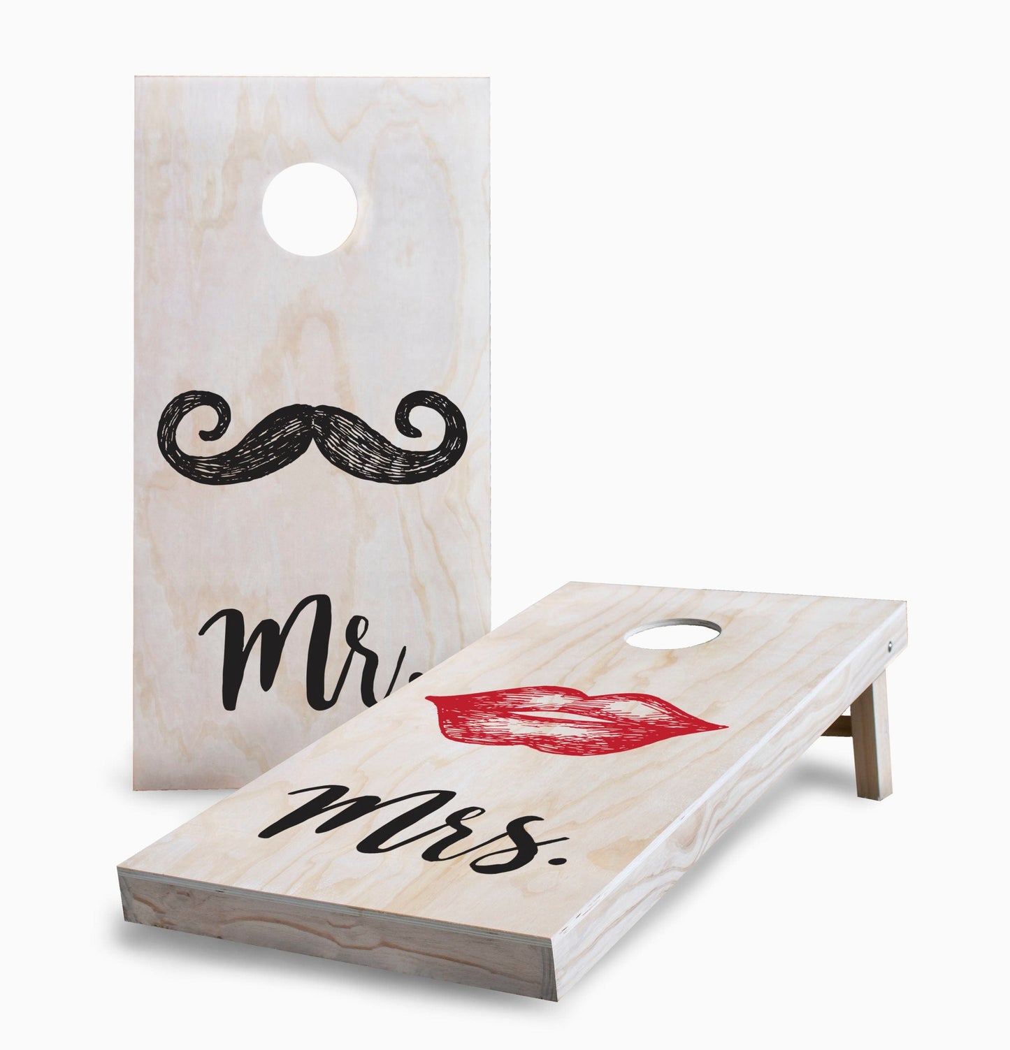 Mr and Mrs Lips Wedding Cornhole Boards