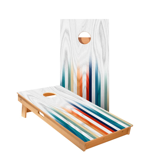 Multi Faded Stripes Cornhole Boards
