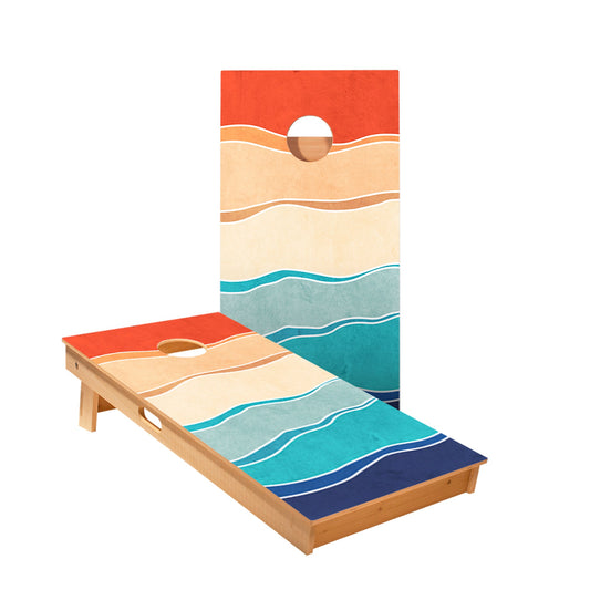 Multi-Color Waves Cornhole Boards