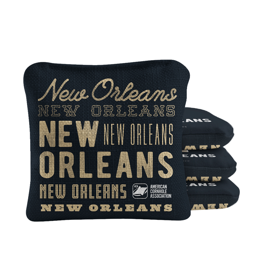 Gameday New Orleans Football Synergy Pro Black Cornhole Bags