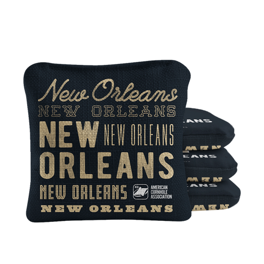 Gameday New Orleans Football Synergy Pro Black Cornhole Bags