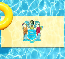 New Jersey State Flag poolmat from above
