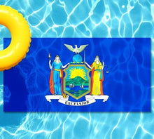 New York State Flag poolmat from above
