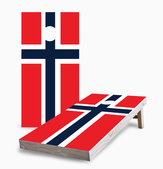 Norwegian Flag Cornhole Boards