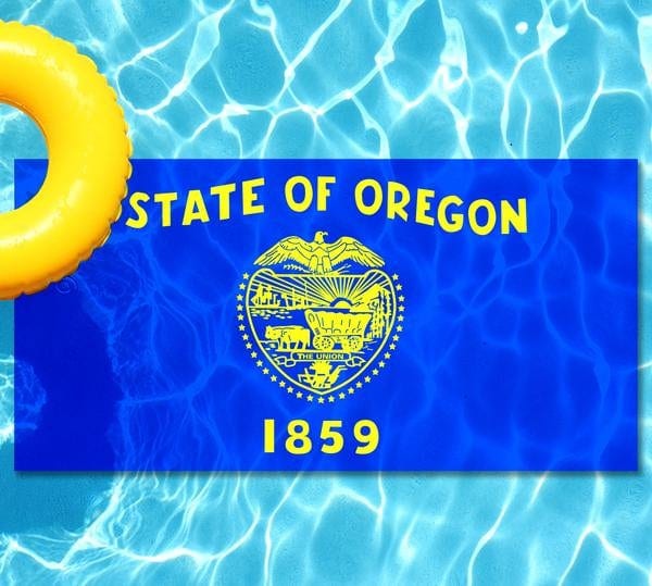 Oregon State Flag poolmat from above