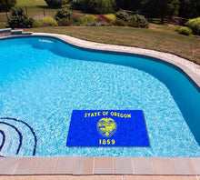 Oregon State Flag poolmat in water
