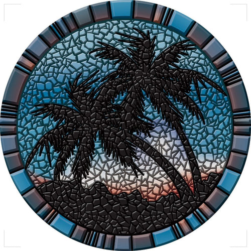 Blue Palm Trees Decorative Poolmat