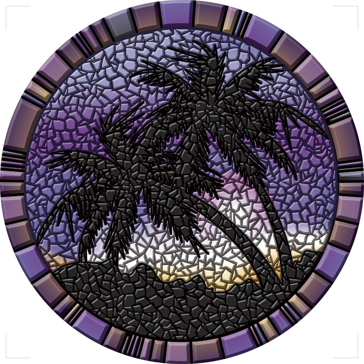 Purple Palm Trees Decorative Poolmat