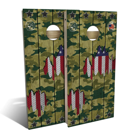 American Flag Camo Cornhole Boards