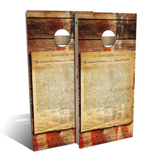 American Flag Declaration Cornhole Boards