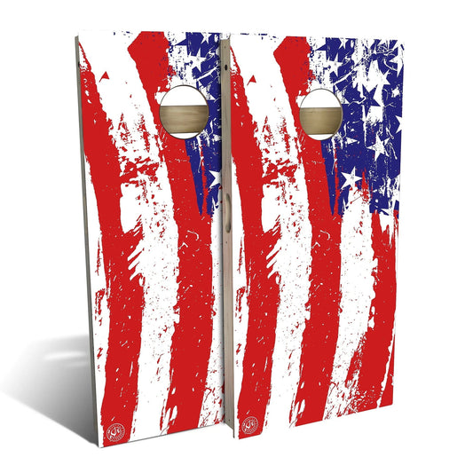American Flag Splatter Cornhole Boards