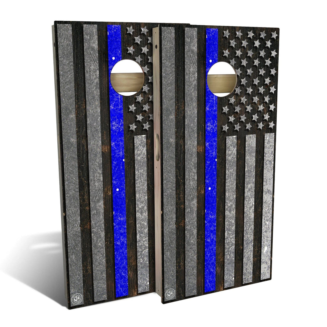 American Flag Thin Blue Line Cornhole Boards