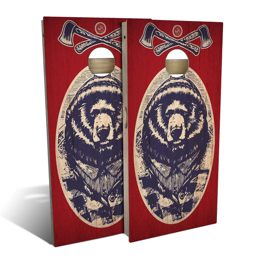 Red White Bear Cornhole Boards