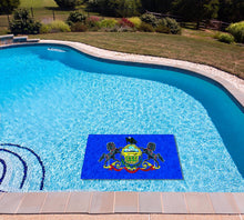 Pennsylvania State Flag poolmat in water
