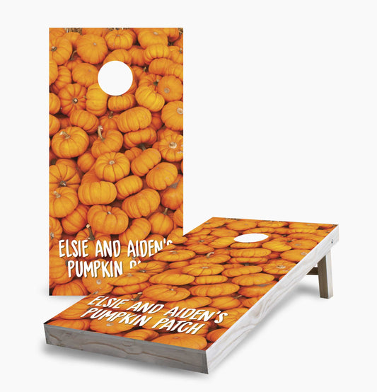 Personalized Mini-Pumpkin Pumpkin Patch Cornhole Boards