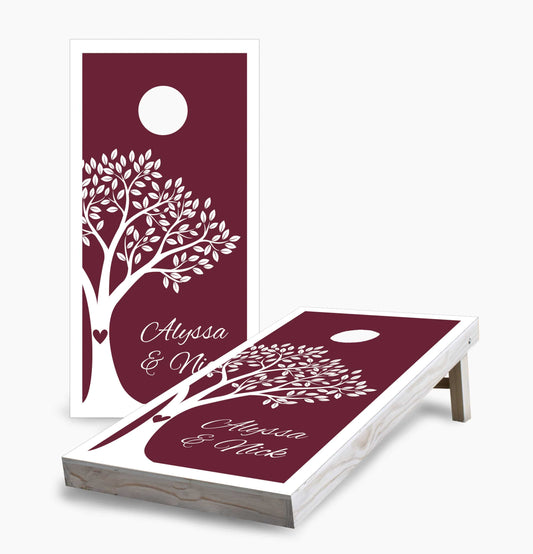 Personalized Wedding Tree Cornhole Boards