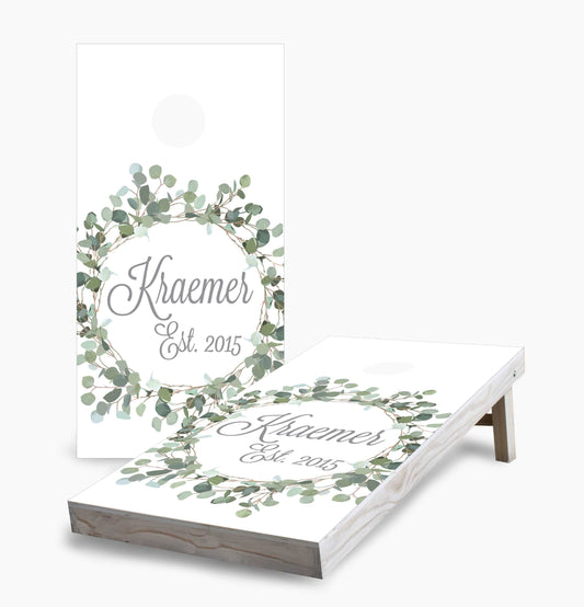 Personalized Wreath Cornhole Boards