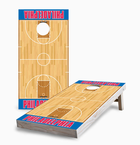 Philadelphia Basketball Cornhole Boards