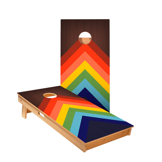 Rainbow-Chevrons Cornhole Boards